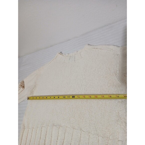 J.Crew Womens M Mock Neck Ivory Chenlle Knit Sweater Cozy Pullover - Picture 10 of 15